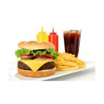 American Humburger With Salad